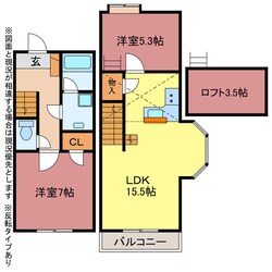 セザンヌ裏野２の物件間取画像